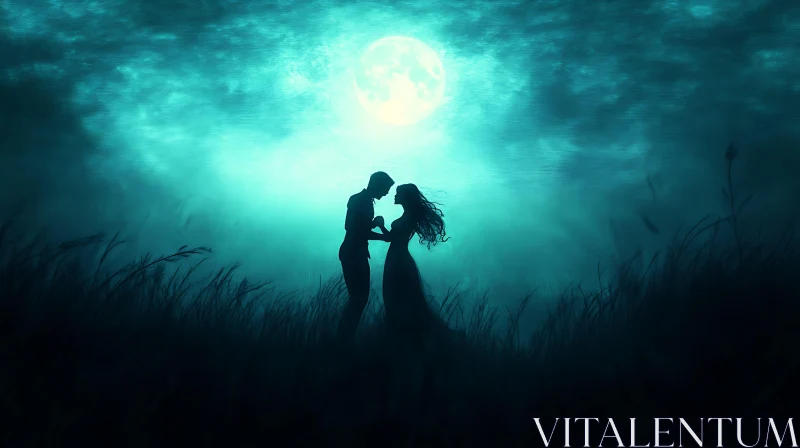 Couple in Moonlight AI Image