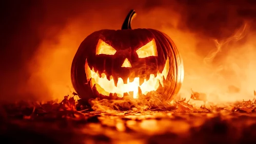 Spooky Halloween Pumpkin Display
