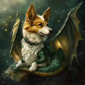 Whimsical Corgi Dragon Creature