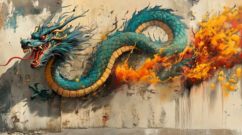 Azure Dragon Graffiti Art