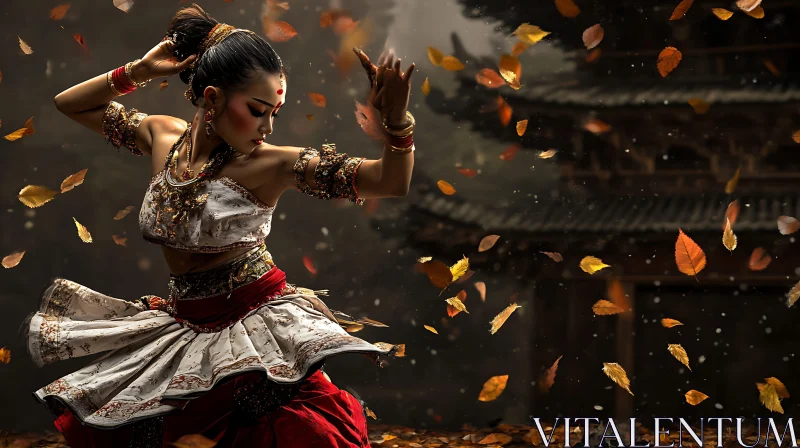 AI ART Traditional Dancer in Fall Foliage