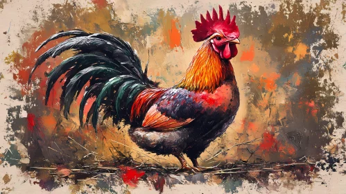 Artistic Rooster Canvas Art