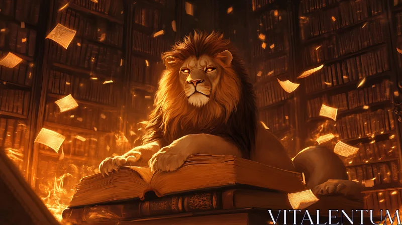 AI ART The Scholar Lion