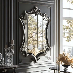 Opulent Mirror with Decorative Frame