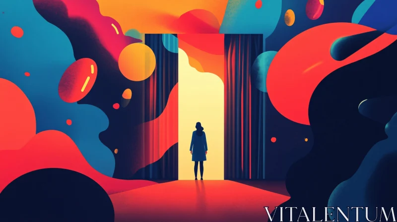 AI ART Surreal Woman Silhouette Abstract Composition