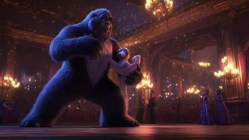 A Gorilla Dancing with a Creature