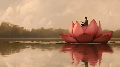 Lotus Meditation on Still Water