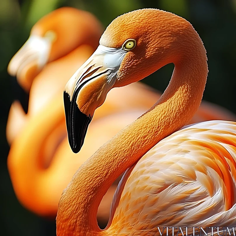 Graceful Flamingo in Vivid Detail AI Image