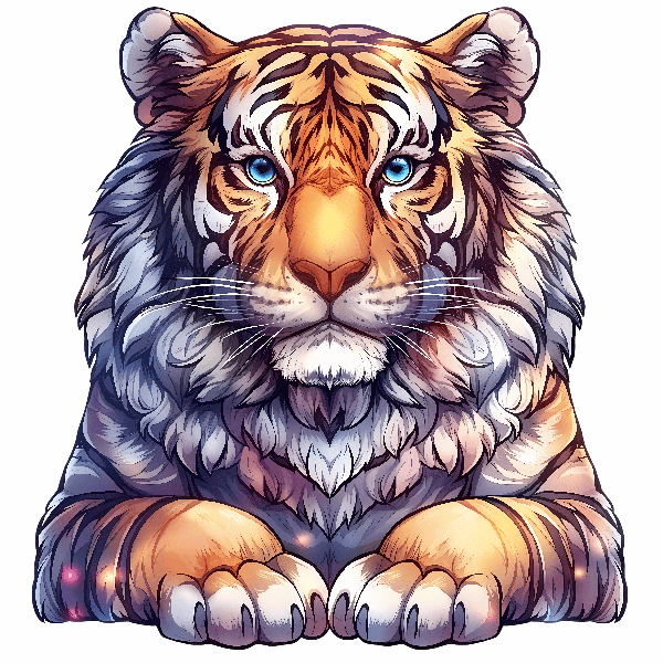 Tiger Portrait Art POD Design