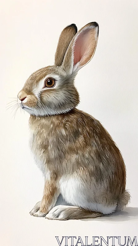 Realistic Rabbit Painting AI Image