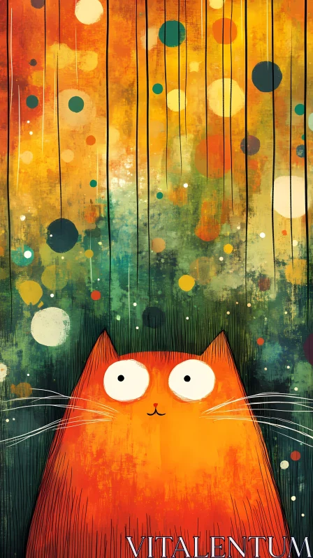 AI ART Colorful Cat Illustration