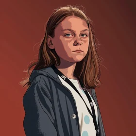 Greta Thunberg Digital Portrait