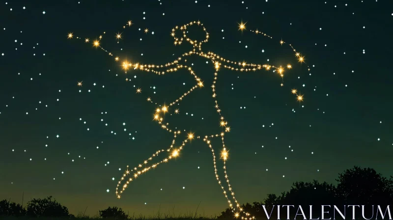 Dancing Constellation in the Night Sky AI Image