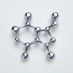 Chrome Molecule on White Background