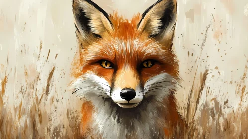 Artistic Fox Portrait in Nature