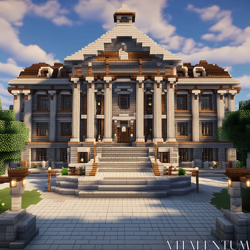 AI ART Minecraft Architecture: Grand Building Structure