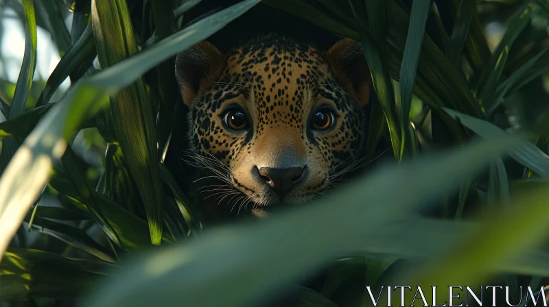 AI ART Leopard Hidden in Jungle