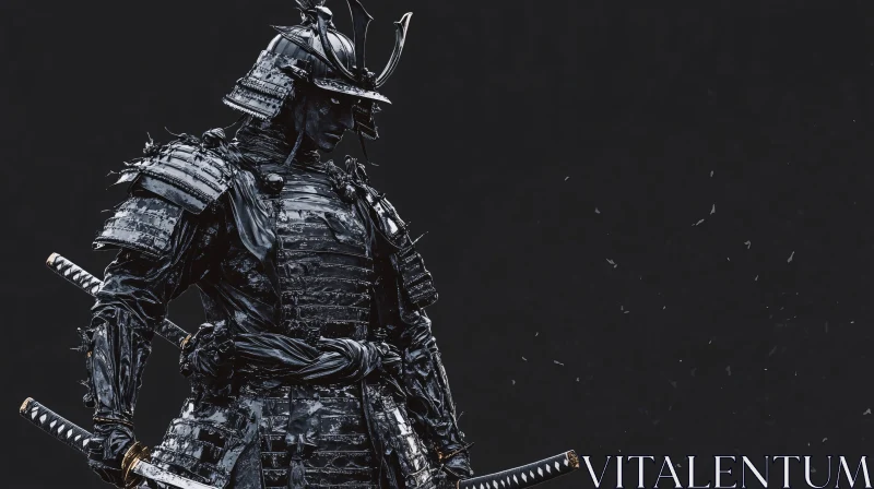 AI ART Armored Samurai with Dual Katanas