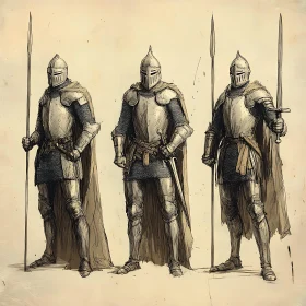 Medieval Knights Ready for Battle