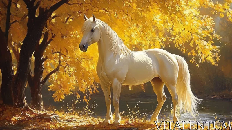 Autumn Equine Elegance AI Image