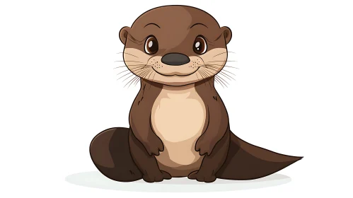 Charming Cartoon Otter Drawing