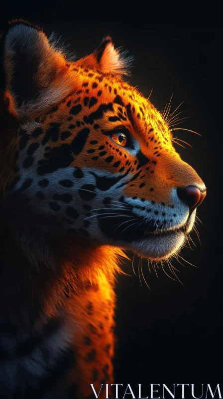 AI ART Leopard in Dramatic Lighting