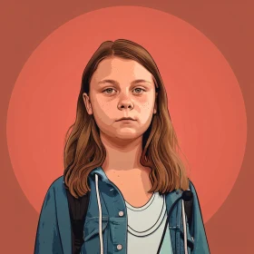 Eco-Activist Greta Thunberg Portrait Art