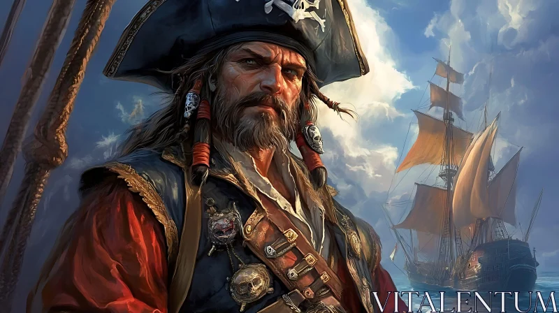 Pirate of the Sea Illustration AI Image