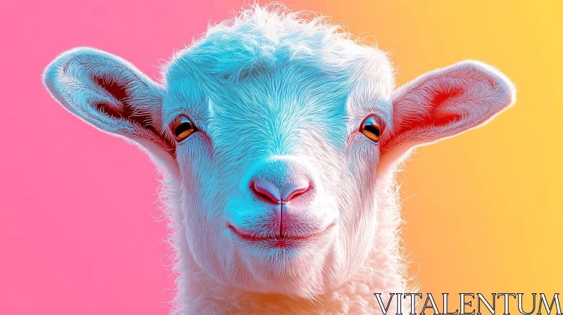 Colorful Sheep Artwork AI Image