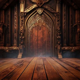 Grand Carved Wooden Door Interior