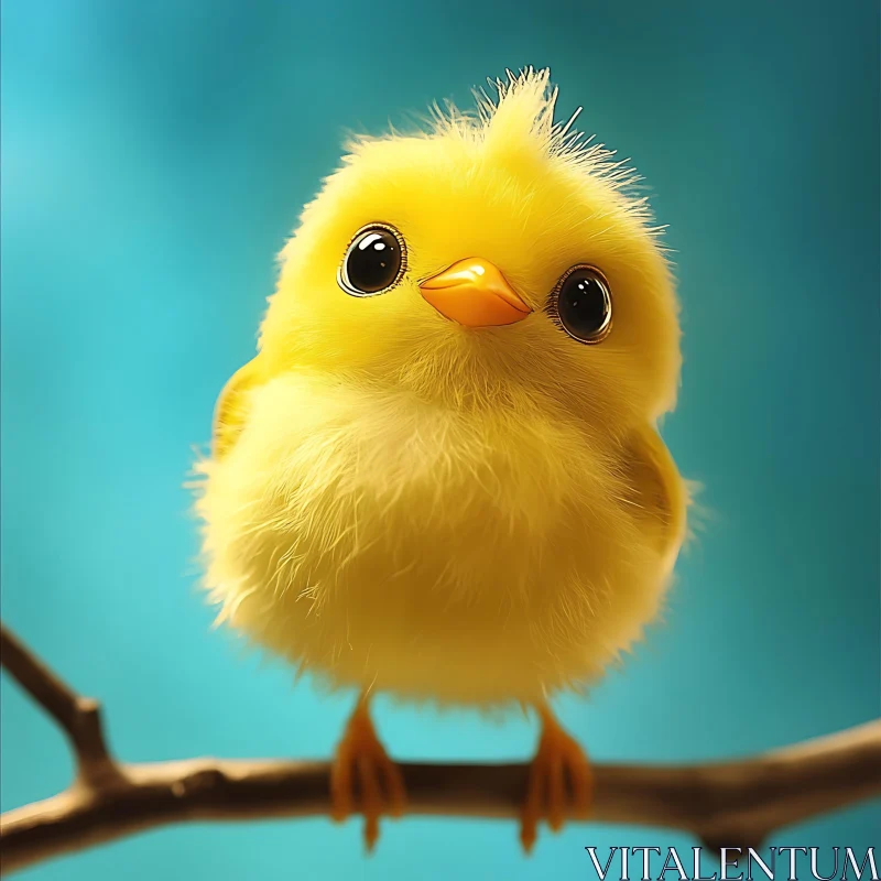 Adorable Bird Portrait AI Image