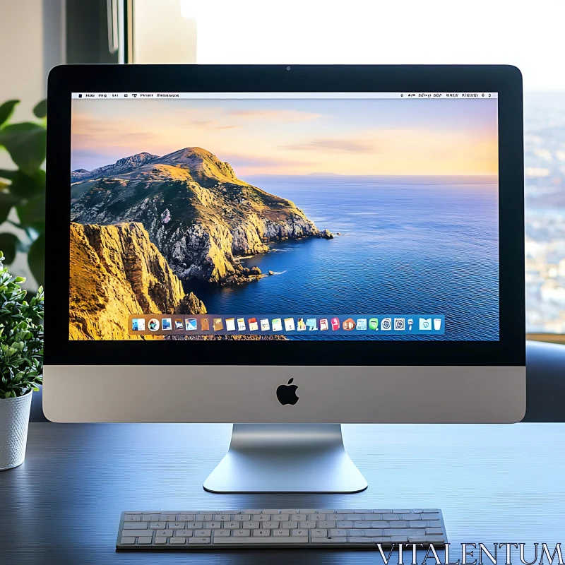 Minimalist Workspace with iMac Desktop AI Image