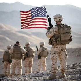 American Soldiers in Desert