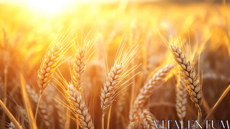 Sunset Wheat Field AI Image