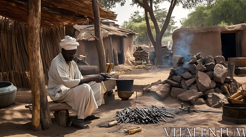 AI ART Rural Blacksmith at Work