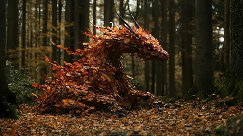 Leaf Dragon in the Autumn Forest