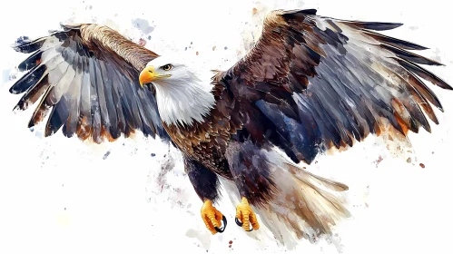 Eagle with Wings Outstretched Art