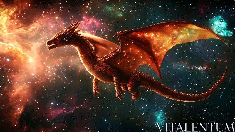 AI ART Celestial Dragon in Deep Space