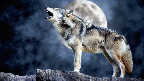 Powerful Wolf Howling at Moon - Capturing the Essence of the Wild