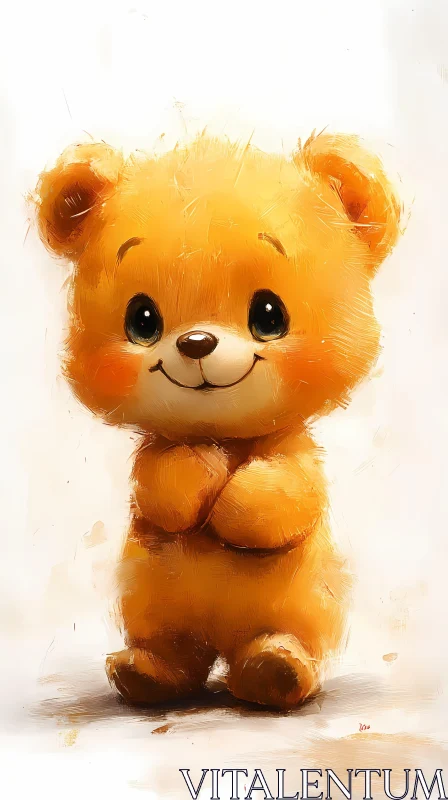 Charming Cartoon Bear Art AI Image