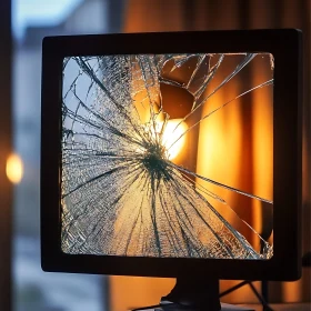Broken Screen with Light