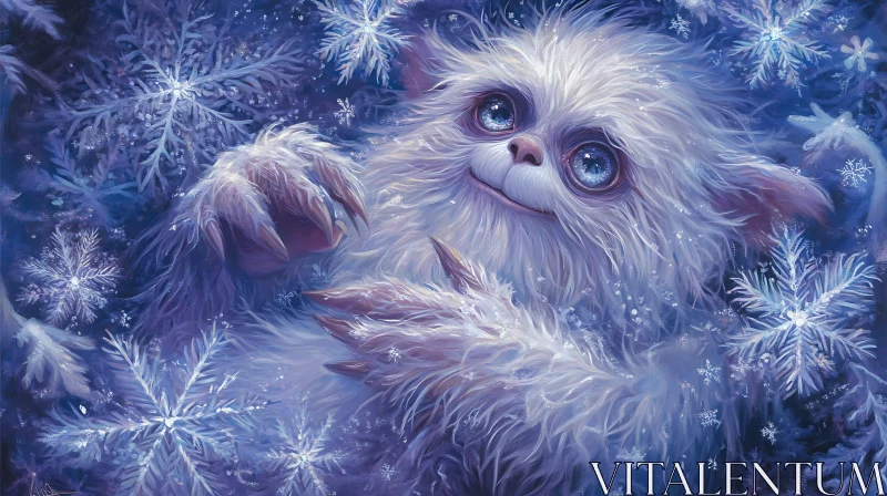 AI ART Snowy Monster in Winter Wonderland