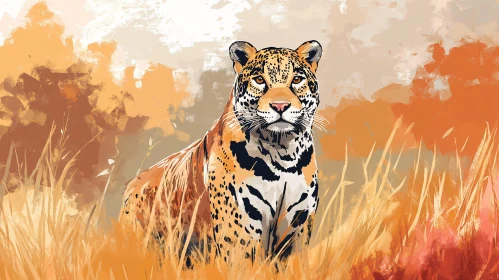 Artistic Leopard Portrait in Nature