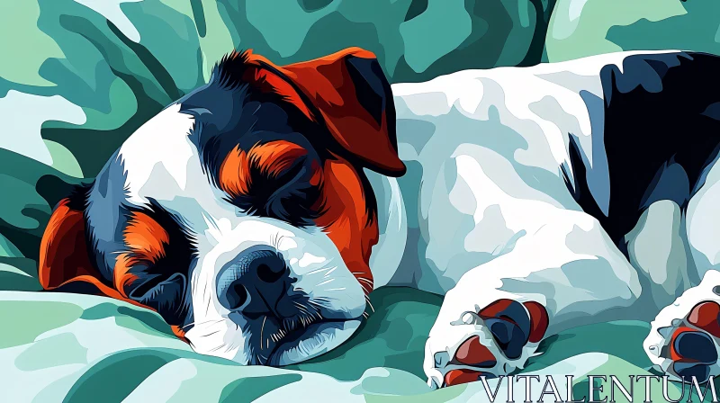 Sleepy Puppy Art AI Image