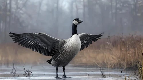 Goose with Outstretched Wings