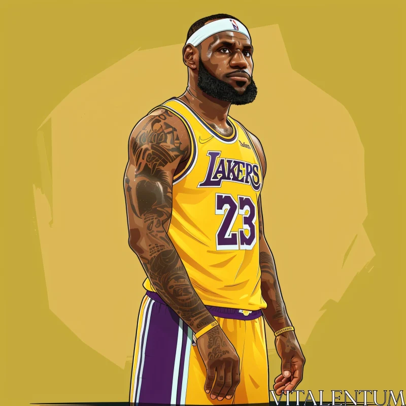 AI ART LeBron James Lakers Digital Art