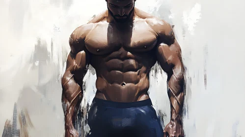 Artistic Rendition of a Bodybuilder