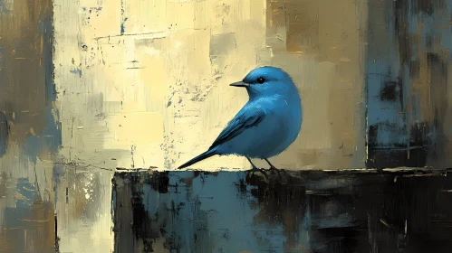 Abstract Art with Blue Bird