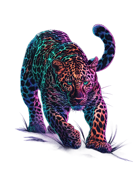 Neon Leopard T-Shirt Design POD Design