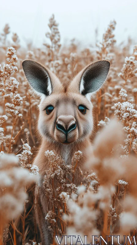 Curious Kangaroo in a Serene Setting AI Image